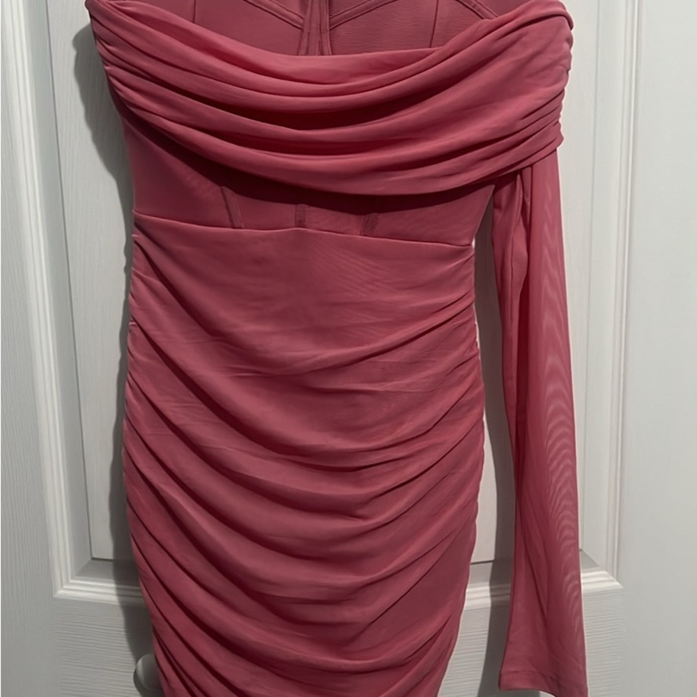 Fashion Nova One Shoulder Pink Dress